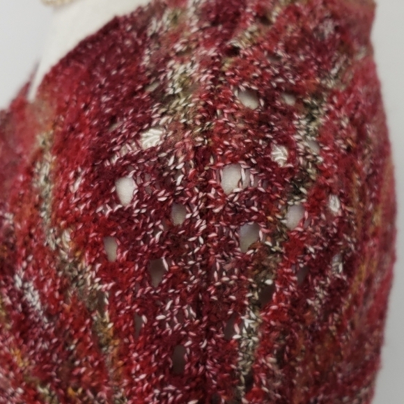 JILLIAN Nicole Delicate Sweater S Red & Tan EUC - Picture 4 of 12